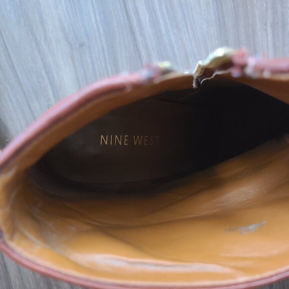 Nine West red leather booties 9.5M - Picture 9 of 9